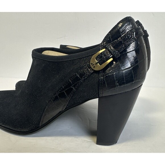 Donald Pliner Women's Black Suede/leather Pointed Toe Heel Ankle Boots  Size 9.5 - Picture 13 of 15